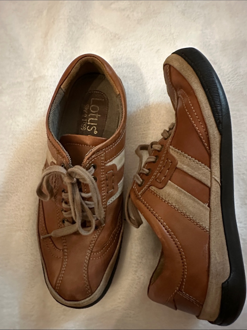 LOTUS Luxury Men’s Brown & Tan Leather Loafer Sneaker Sz 9 Trusted Brand Quality